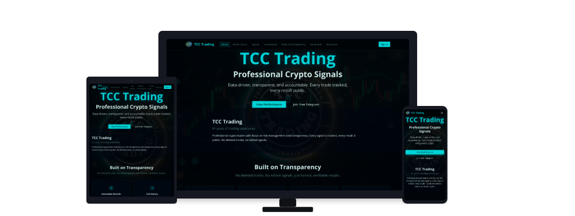 TCC Trading — website mockup